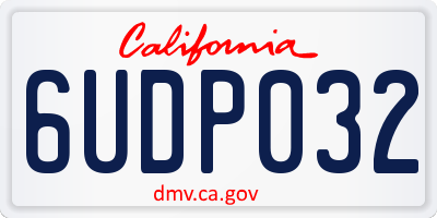 CA license plate 6UDP032