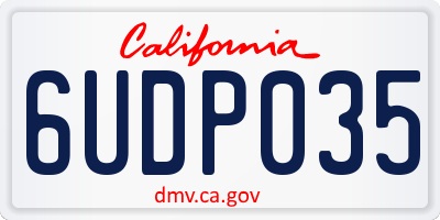 CA license plate 6UDP035