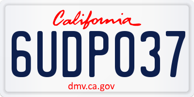 CA license plate 6UDP037