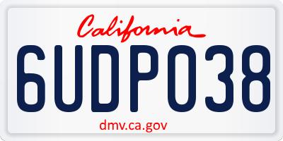 CA license plate 6UDP038