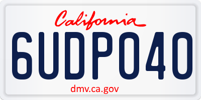 CA license plate 6UDP040