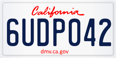 CA license plate 6UDP042