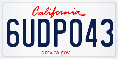 CA license plate 6UDP043