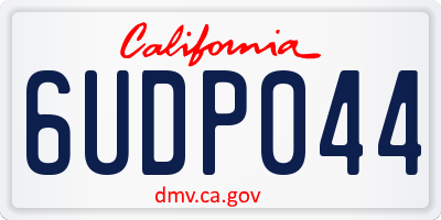 CA license plate 6UDP044