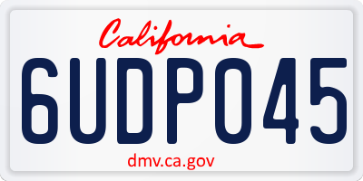 CA license plate 6UDP045