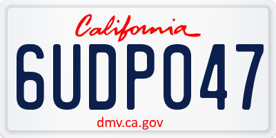 CA license plate 6UDP047