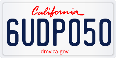 CA license plate 6UDP050