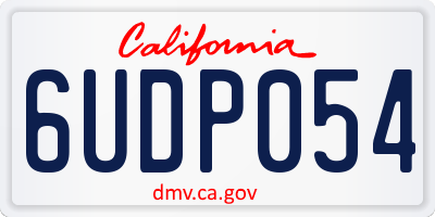 CA license plate 6UDP054