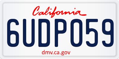 CA license plate 6UDP059