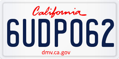 CA license plate 6UDP062