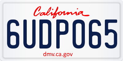 CA license plate 6UDP065