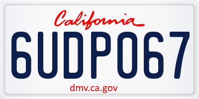 CA license plate 6UDP067