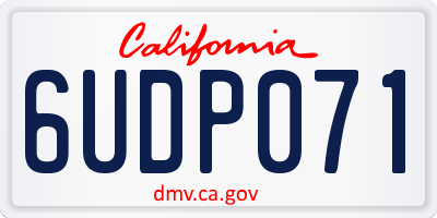 CA license plate 6UDP071