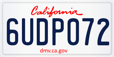 CA license plate 6UDP072