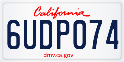 CA license plate 6UDP074