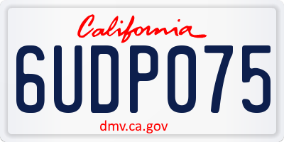 CA license plate 6UDP075