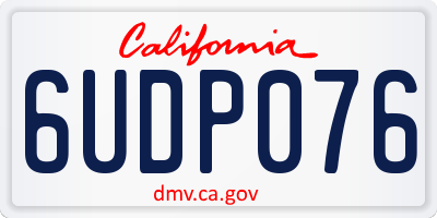 CA license plate 6UDP076