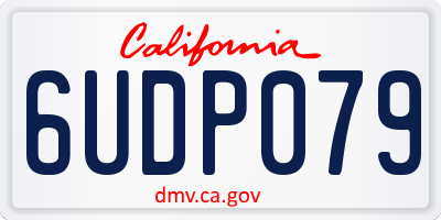CA license plate 6UDP079