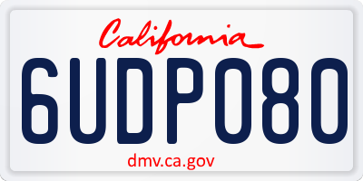 CA license plate 6UDP080