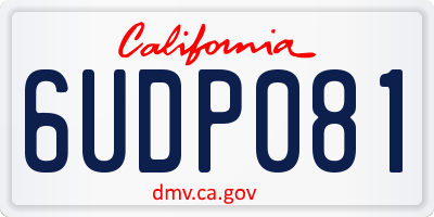 CA license plate 6UDP081