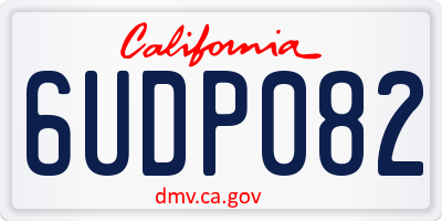 CA license plate 6UDP082