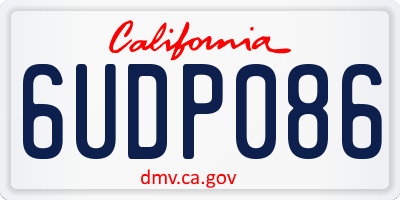 CA license plate 6UDP086