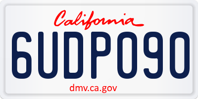 CA license plate 6UDP090