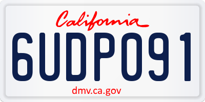 CA license plate 6UDP091