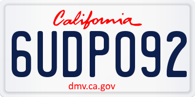 CA license plate 6UDP092