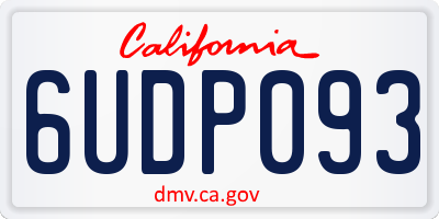CA license plate 6UDP093