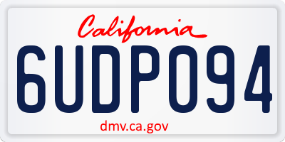 CA license plate 6UDP094
