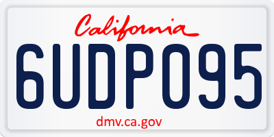 CA license plate 6UDP095