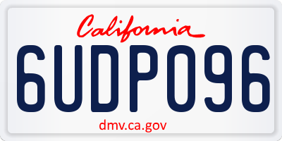 CA license plate 6UDP096