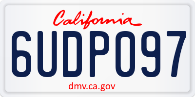CA license plate 6UDP097