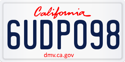 CA license plate 6UDP098