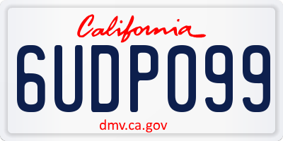 CA license plate 6UDP099