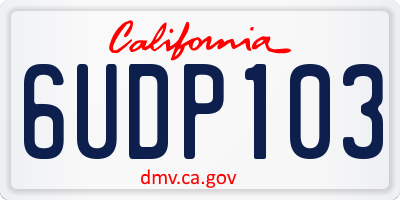 CA license plate 6UDP103