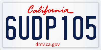 CA license plate 6UDP105