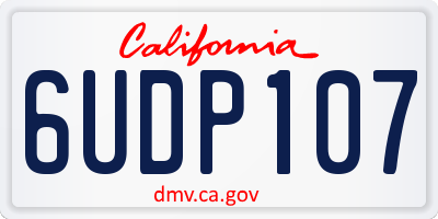 CA license plate 6UDP107