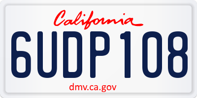 CA license plate 6UDP108