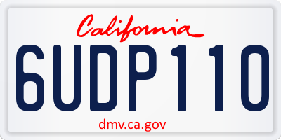 CA license plate 6UDP110