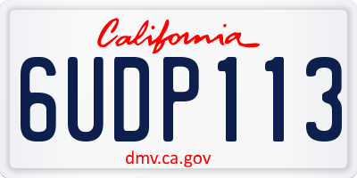 CA license plate 6UDP113