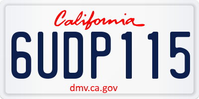 CA license plate 6UDP115