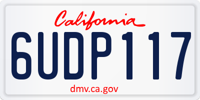 CA license plate 6UDP117