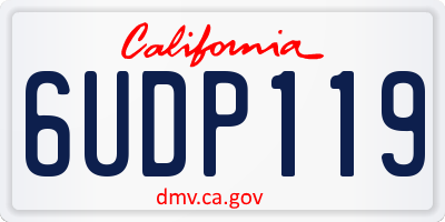 CA license plate 6UDP119