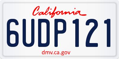 CA license plate 6UDP121
