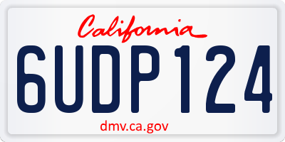 CA license plate 6UDP124