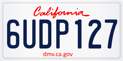 CA license plate 6UDP127