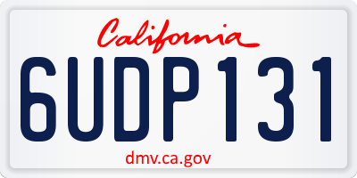 CA license plate 6UDP131