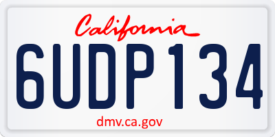 CA license plate 6UDP134